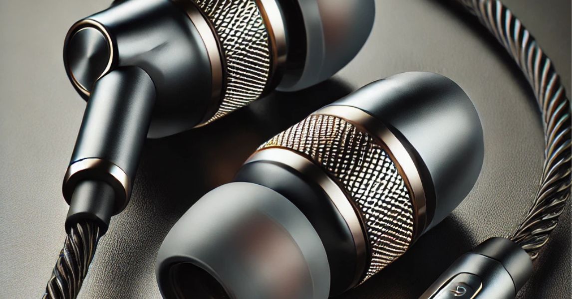 Bulk handsfree earphones displayed in a store for wholesale purchase in Karachi via Saddar.