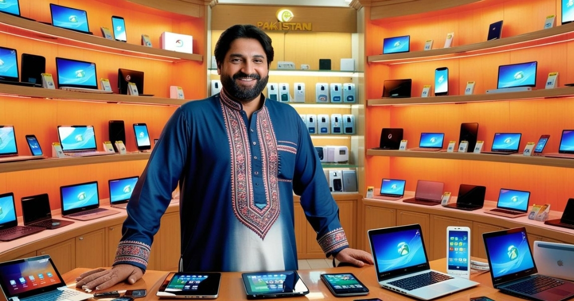 Retailer ordering bulk electronics online using Saddar