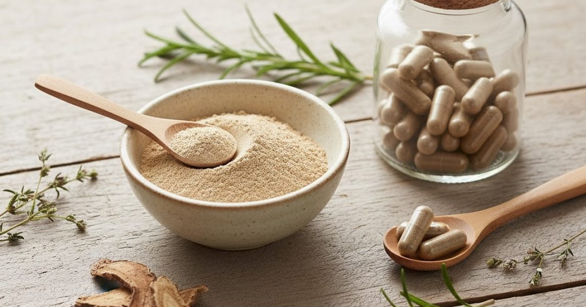 Organic Ashwagandha powder and capsules in Pakistan — natural herbal supplement